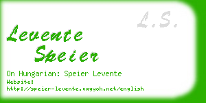 levente speier business card